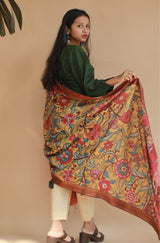 Leela | Cotton Silk Pen Kalamkari Dupatta
