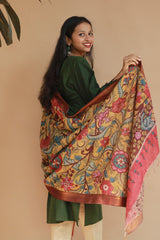 Leela | Cotton Silk Pen Kalamkari Dupatta