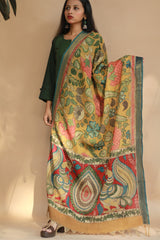 Leela | Cotton Silk Pen Kalamkari Dupatta