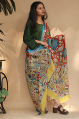 Leela | Cotton Silk Pen Kalamkari Dupatta