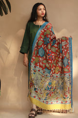 Leela | Cotton Silk Pen Kalamkari Dupatta