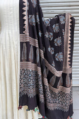 Cotton Ajrakh Dupatta with Potli