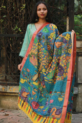 Leela | Cotton Silk Pen Kalamkari Dupatta