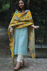 Leela | Cotton Silk Pen Kalamkari Dupatta