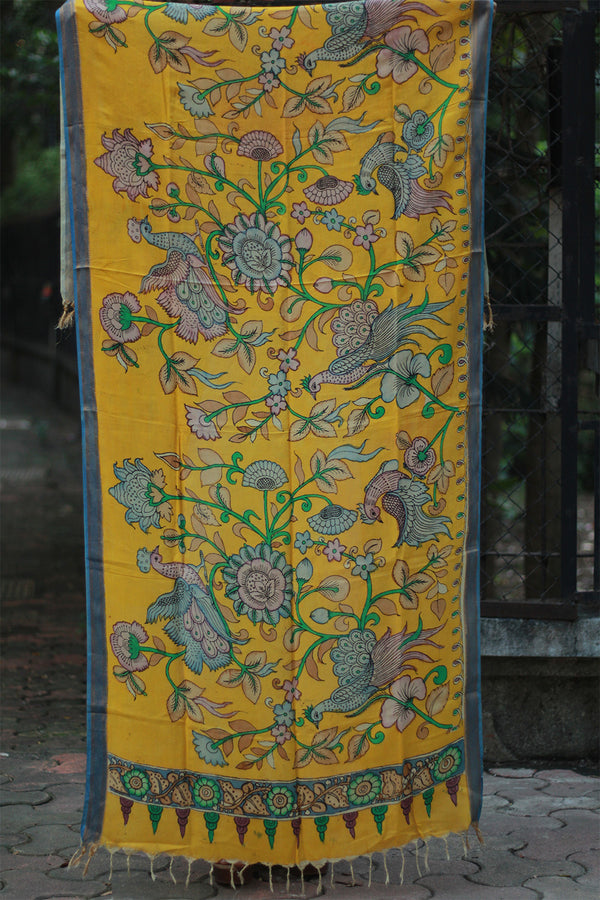 Leela | Cotton Silk Pen Kalamkari Dupatta