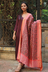 Madhubani Cotton‑Silk Dupatta