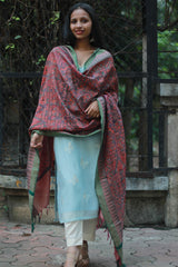 Sleeveless Chanderi Cotton Silk Kurta | Blue