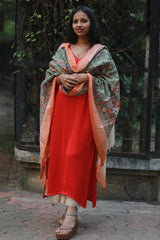 Madhubani Cotton‑Silk Dupatta