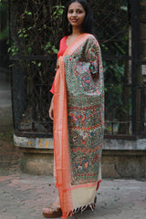 Madhubani Cotton‑Silk Dupatta