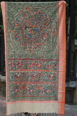 Madhubani Cotton‑Silk Dupatta