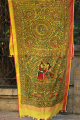 Madhubani Cotton‑Silk Dupatta