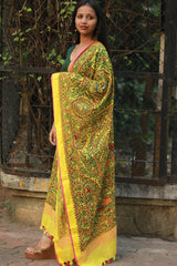Madhubani Cotton‑Silk Dupatta