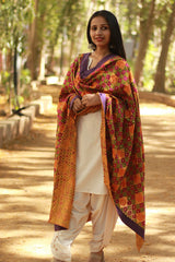 Phulkari | Hand Embroidered Dupatta | Cotton