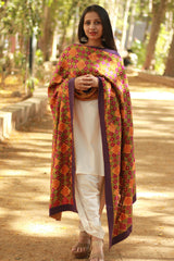 Phulkari | Hand Embroidered Dupatta | Cotton