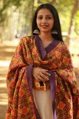 Phulkari | Hand Embroidered Dupatta | Cotton