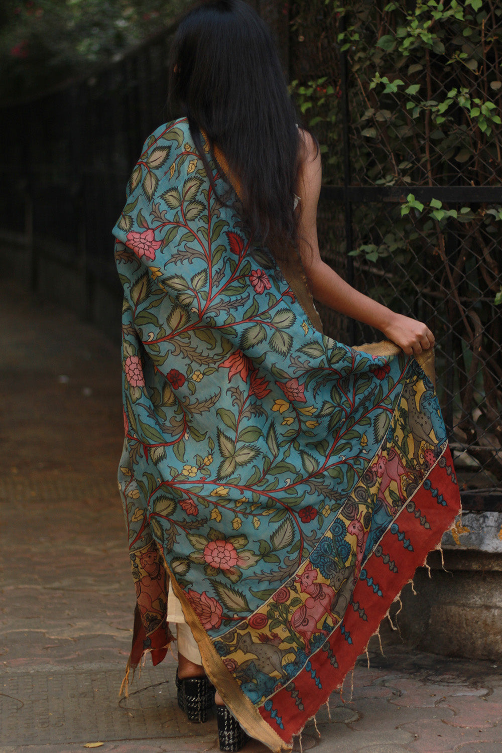 Leela | Cotton Silk Pen Kalamkari Dupatta