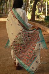Madhubani Cotton‑Silk Dupatta