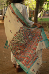 Madhubani Cotton‑Silk Dupatta