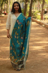 Leela | Linen Pen Kalamkari Dupatta