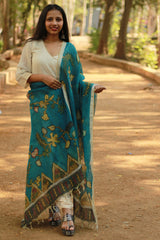 Leela | Linen Pen Kalamkari Dupatta