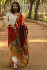 Leela | Cotton Silk Pen Kalamkari Dupatta