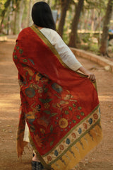 Leela | Cotton Silk Pen Kalamkari Dupatta