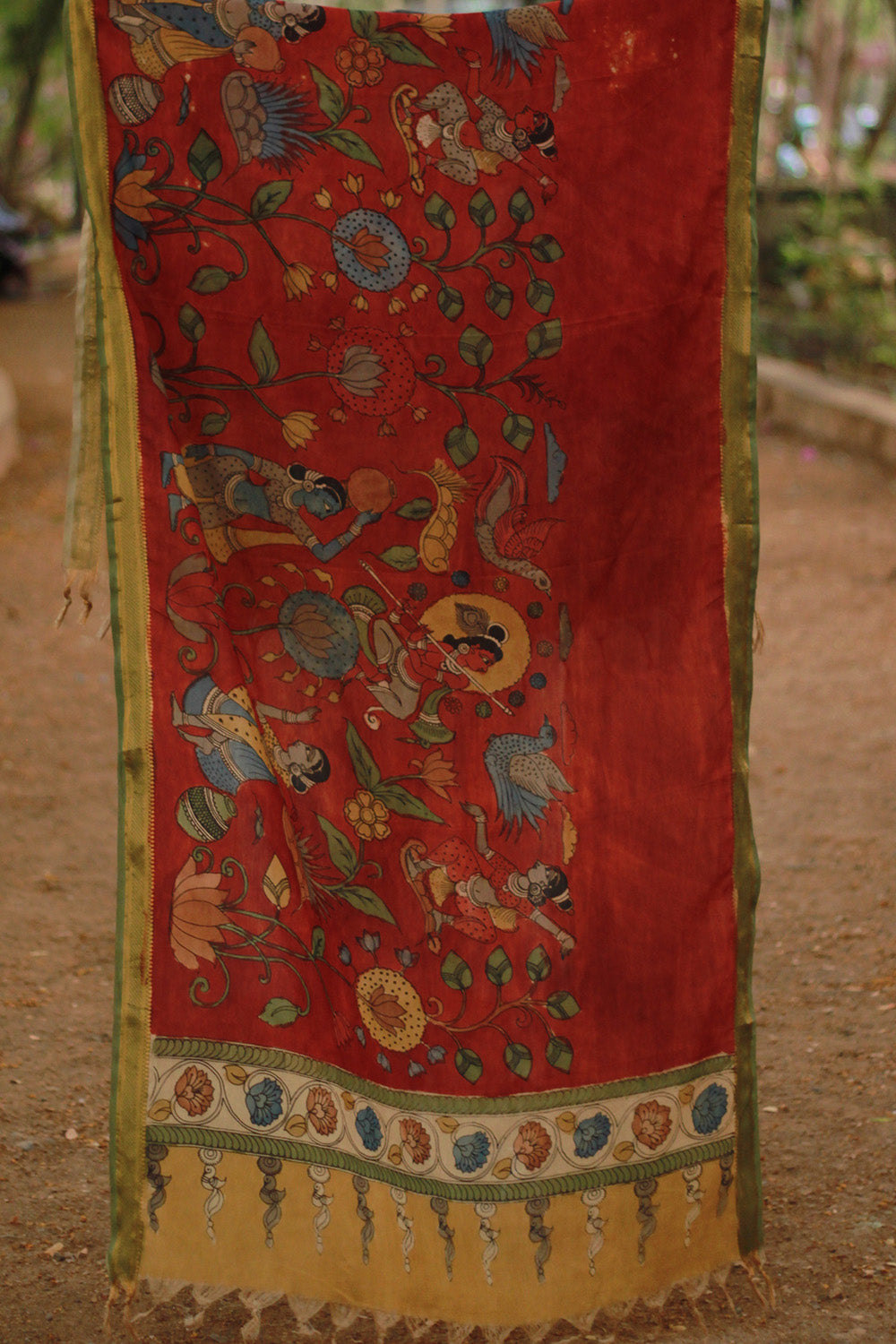Leela | Cotton Silk Pen Kalamkari Dupatta