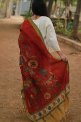 Leela | Cotton Silk Pen Kalamkari Dupatta