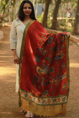 Leela | Cotton Silk Pen Kalamkari Dupatta