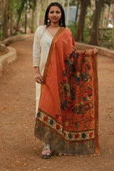 Leela | Cotton Silk Pen Kalamkari Dupatta
