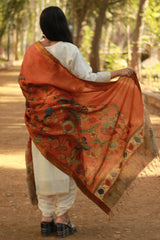 Leela | Cotton Silk Pen Kalamkari Dupatta