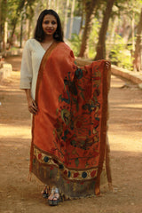Leela | Cotton Silk Pen Kalamkari Dupatta