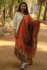 Leela | Cotton Silk Pen Kalamkari Dupatta