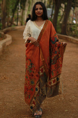 Leela | Cotton Silk Pen Kalamkari Dupatta