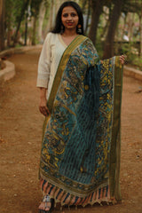 Leela | Cotton Silk Pen Kalamkari Dupatta