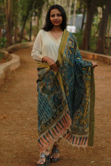 Leela | Cotton Silk Pen Kalamkari Dupatta