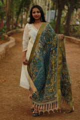 Leela | Cotton Silk Pen Kalamkari Dupatta
