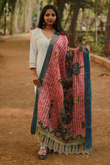Leela | Cotton Silk Pen Kalamkari Dupatta