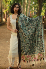 Leela | Cotton Silk Pen Kalamkari Dupatta