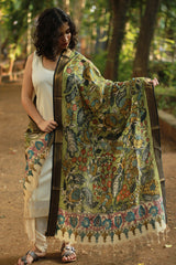 Leela | Cotton Silk Pen Kalamkari Dupatta