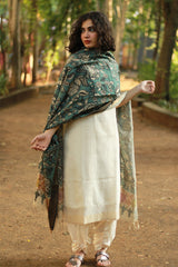 Leela | Cotton Silk Pen Kalamkari Dupatta
