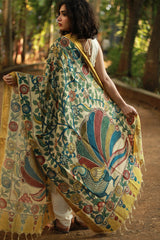 Leela | Cotton Silk Pen Kalamkari Dupatta
