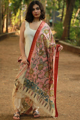 Leela | Cotton Silk Pen Kalamkari Dupatta