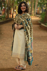 Leela | Cotton Silk Pen Kalamkari Dupatta