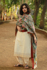 Leela | Cotton Silk Pen Kalamkari Dupatta