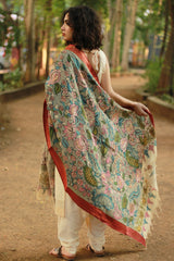 Leela | Cotton Silk Pen Kalamkari Dupatta