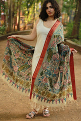Leela | Cotton Silk Pen Kalamkari Dupatta