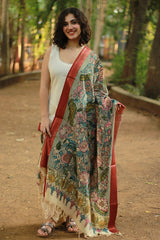 Leela | Cotton Silk Pen Kalamkari Dupatta