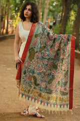 Leela | Cotton Silk Pen Kalamkari Dupatta