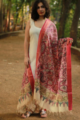 Leela | Cotton Silk Pen Kalamkari Dupatta